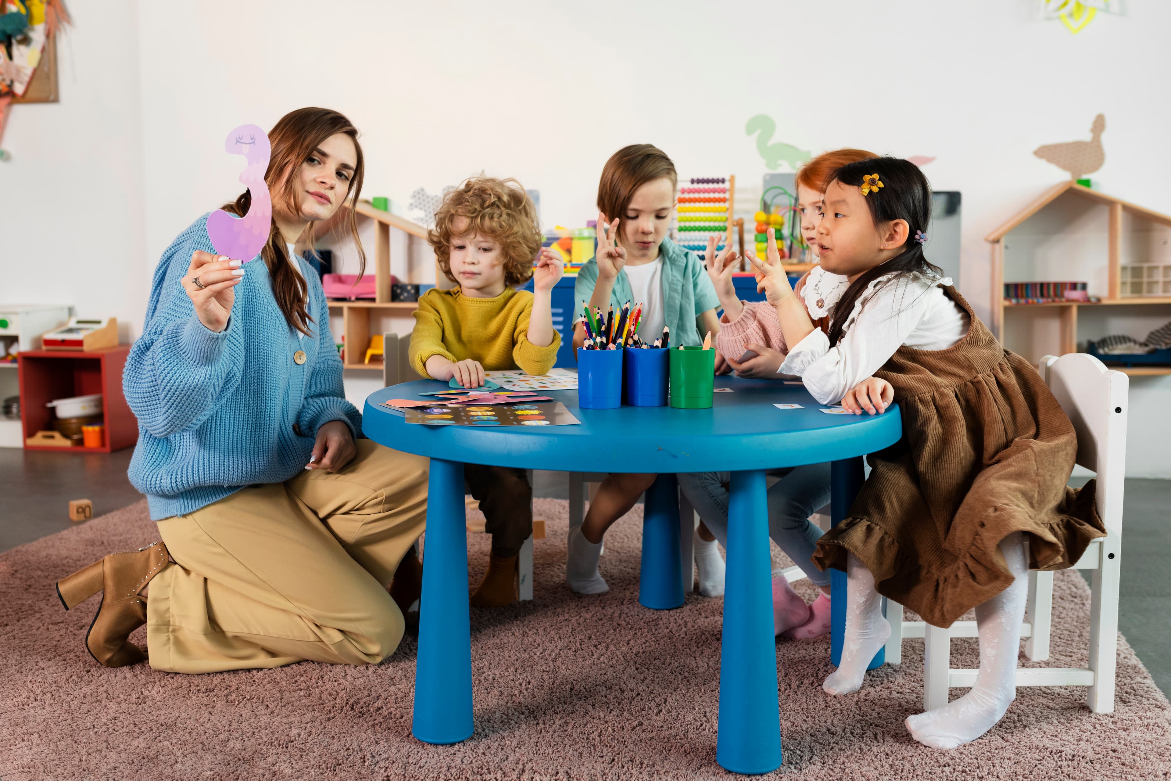 Childcare provider with children